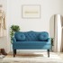 Banco con cojines terciopelo azul 120,5x65x75