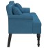 Banco con cojines terciopelo azul 120,5x65x75