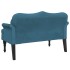 Banco con cojines terciopelo azul 120,5x65x75