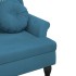 Banco con cojines terciopelo azul 120,5x65x75