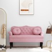 Banco con cojines terciopelo rosa 120,5x65x75 cm