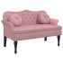 Banco con cojines terciopelo rosa 120,5x65x75