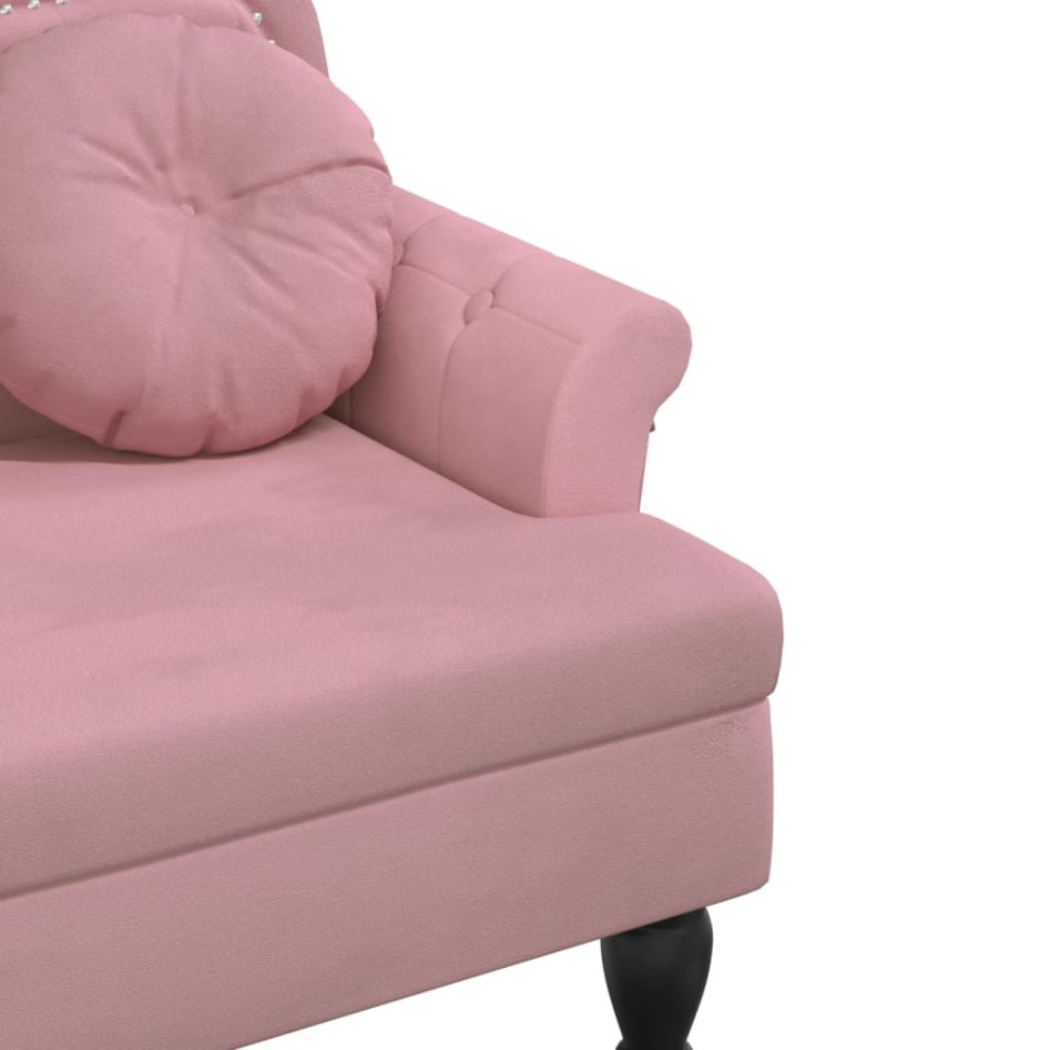 Banco con cojines terciopelo rosa 120,5x65x75