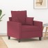 Sillón de tela rojo tinto 60