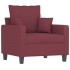 Sillón de tela rojo tinto 60