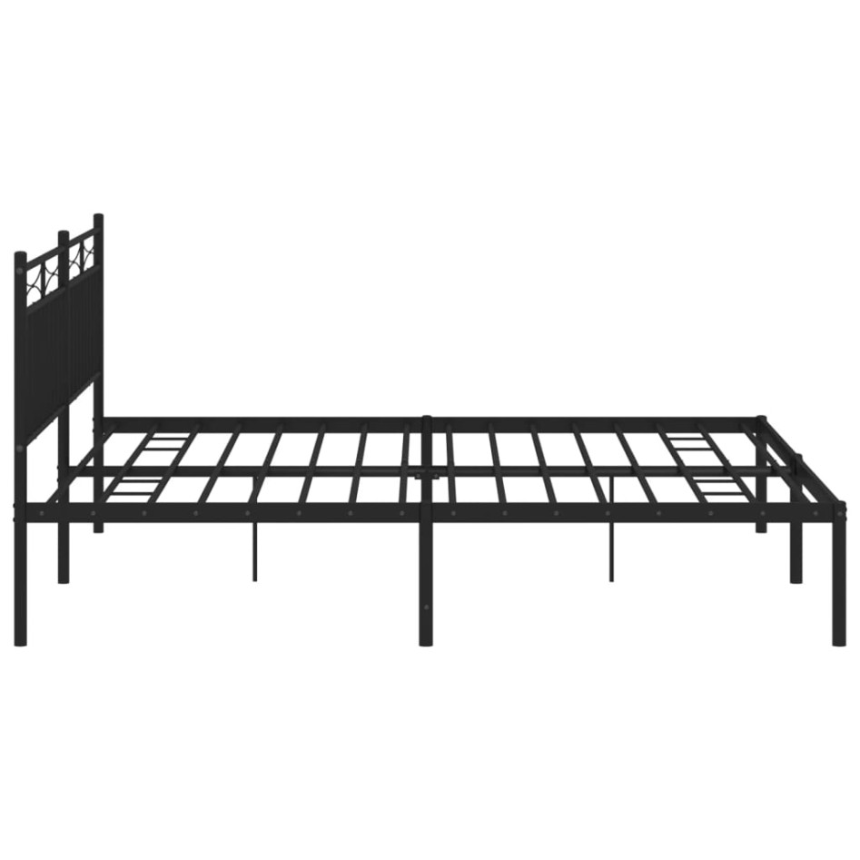 Estructura cama sin colchón con cabecero metal negro 180x200
