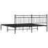 Estructura cama sin colchón con cabecero metal negro 180x200