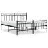 Estructura cama sin colchón con estribo metal negro 160x200