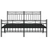 Estructura cama sin colchón con estribo metal negro 160x200