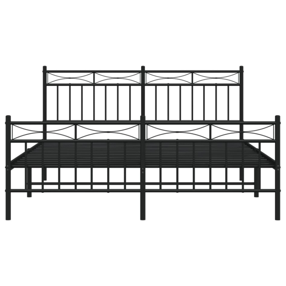 Estructura cama sin colchón con estribo metal negro 160x200