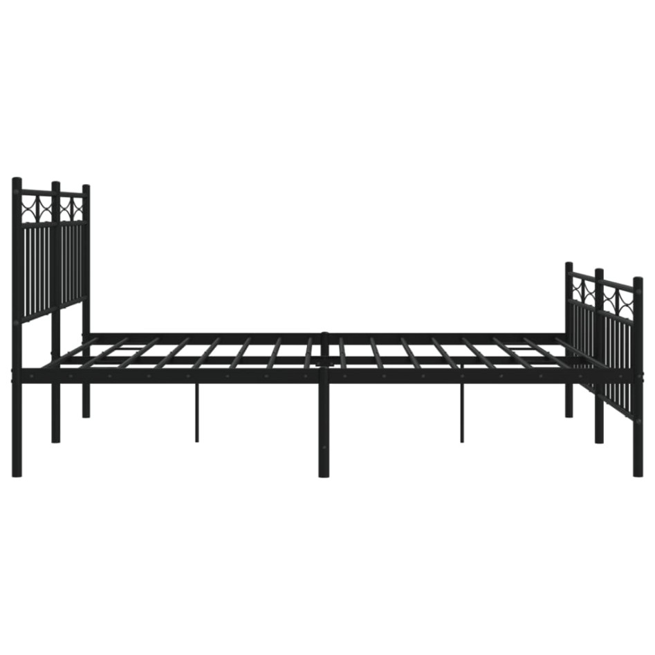 Estructura cama sin colchón con estribo metal negro 160x200