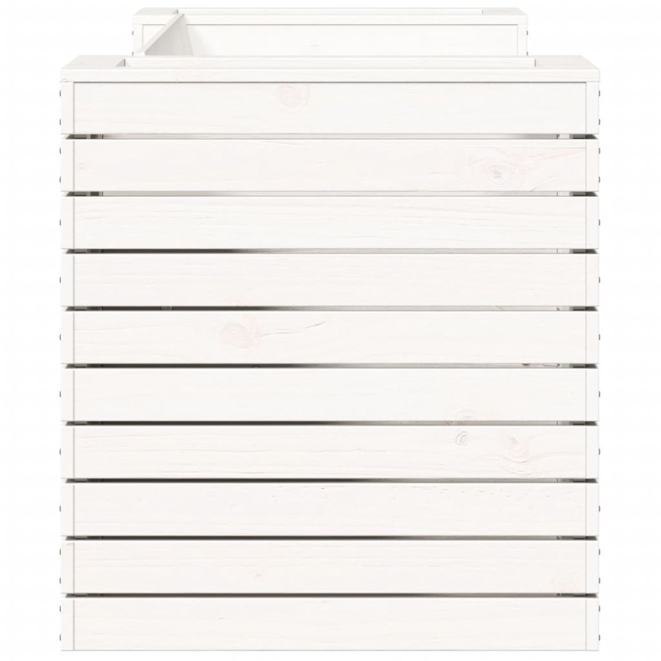 Banco con jardineras madera maciza pino blanco 167,5x60x65