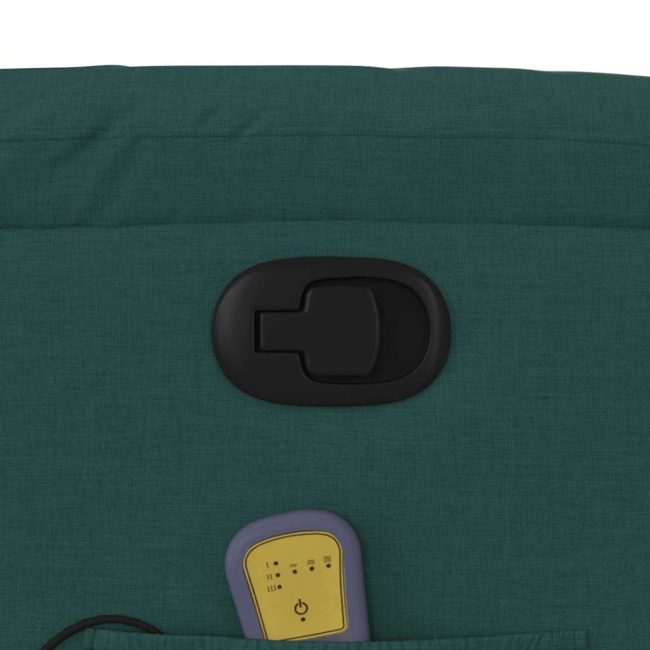 Sillón de masaje reclinable de tela verde