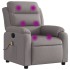 Sillón de masaje reclinable de tela gris