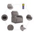 Sillón de masaje reclinable de tela gris