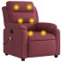 Sillón de masaje reclinable de tela color vino