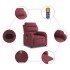 Sillón de masaje reclinable de tela color vino