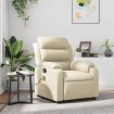 Sillón reclinable de masaje cuero sintético crema