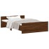 Estructura de cama con cabecero piecero roble marrón 120x190