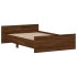 Estructura de cama con cabecero piecero roble marrón 120x190