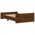 Estructura de cama con cabecero piecero roble marrón 120x190