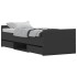 Estructura de cama con cabecero piecero negro 75x190
