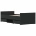 Estructura de cama con cabecero piecero negro 75x190