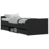 Estructura de cama con cabecero piecero negro 75x190