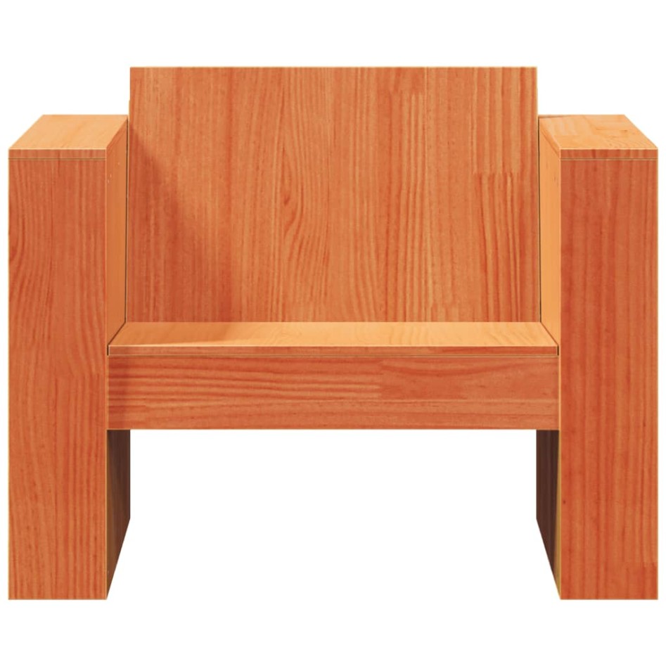 Sofá de jardín madera maciza de pino marrón cera 79x60x62