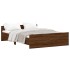 Estructura de cama con cabecero piecero roble marrón 140x190