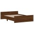 Estructura de cama con cabecero piecero roble marrón 140x190