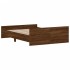 Estructura de cama con cabecero piecero roble marrón 140x190