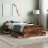 Estructura de cama con cabecero piecero roble ahumado