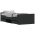 Estructura de cama con cabecero piecero negro 90x190