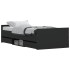 Estructura de cama con cabecero piecero negro 90x190