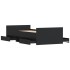 Estructura de cama con cabecero piecero negro 90x190