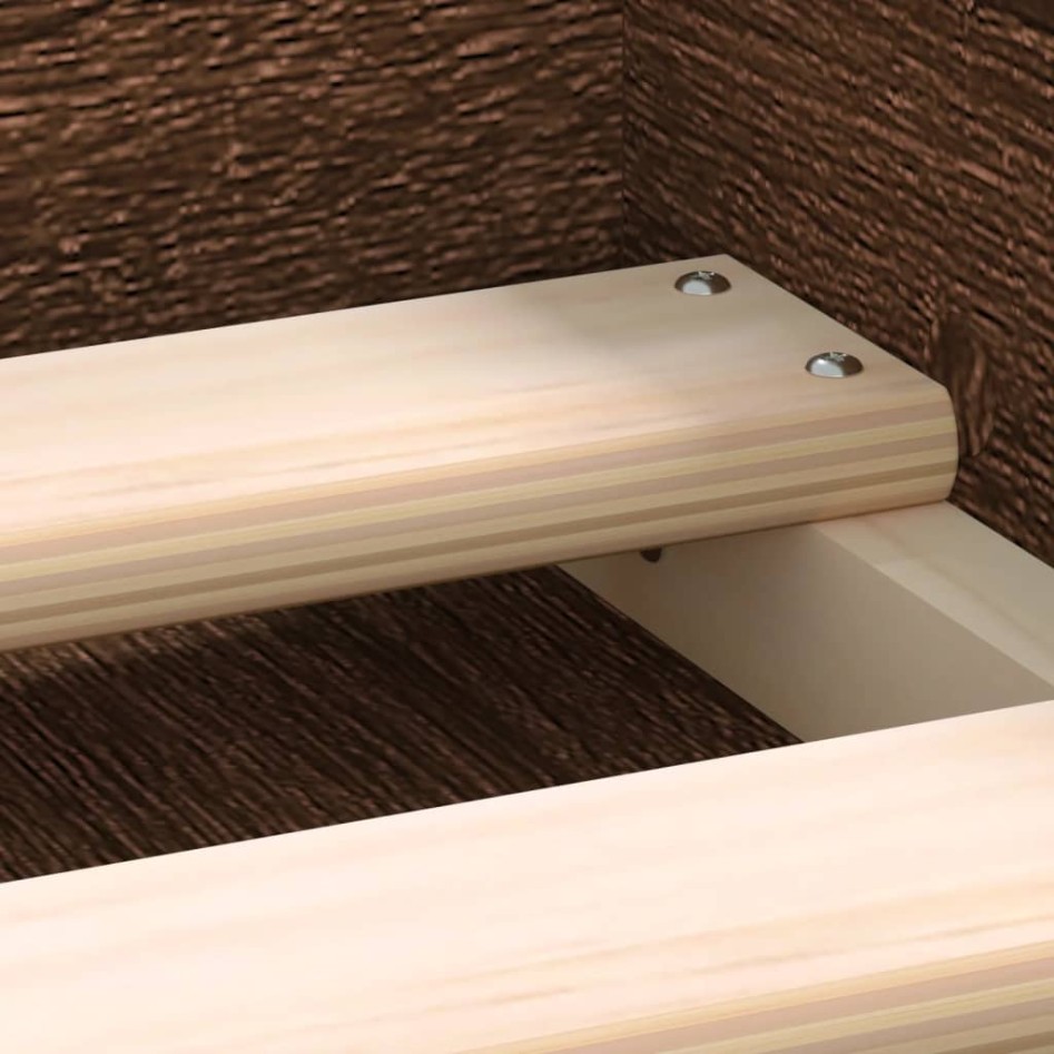 Estructura de cama roble marrón 160x200