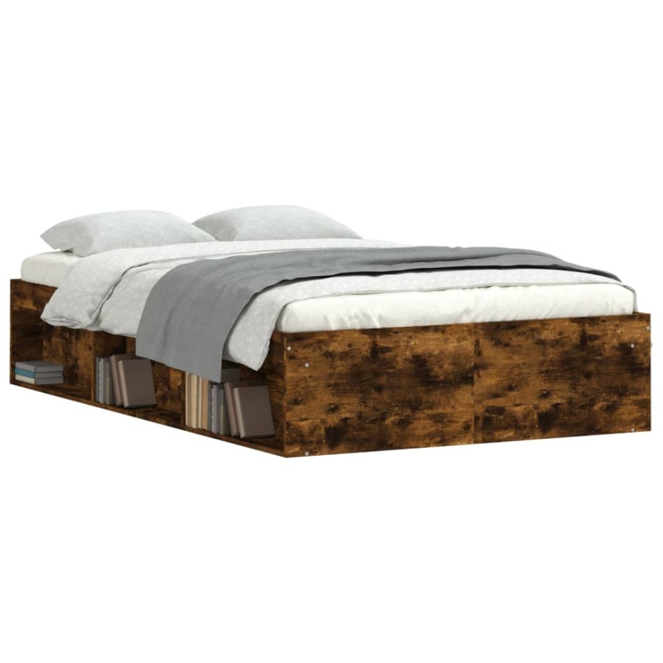 Estructura de cama roble ahumado 120x190