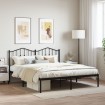 Estructura cama sin colchón con cabecero metal negro 160x200 cm