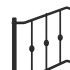 Estructura cama sin colchón con cabecero metal negro 160x200
