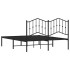 Estructura cama sin colchón con cabecero metal negro 140x200