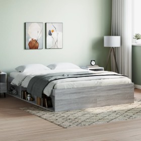 Estructura de cama Sonoma gris 140x200