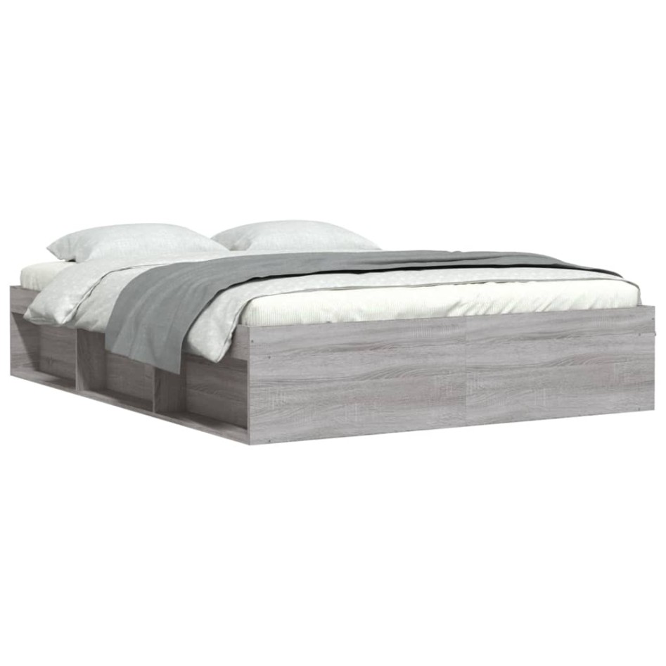 Estructura de cama Sonoma gris 140x200