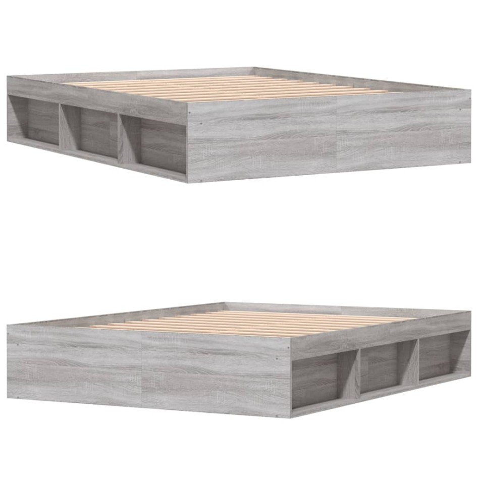 Estructura de cama Sonoma gris 140x200