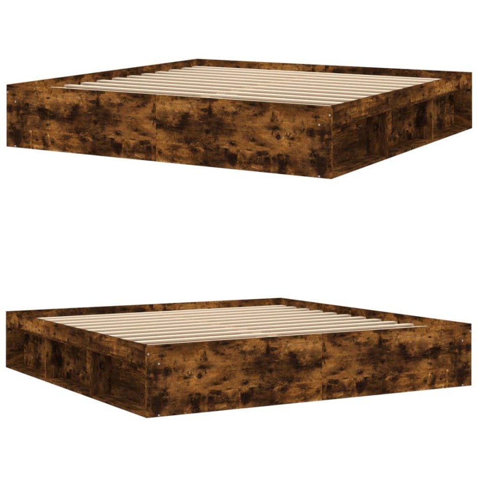 Estructura de cama roble ahumado 200x200