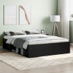 Estructura de cama doble sin colchón negro 135x190 cm