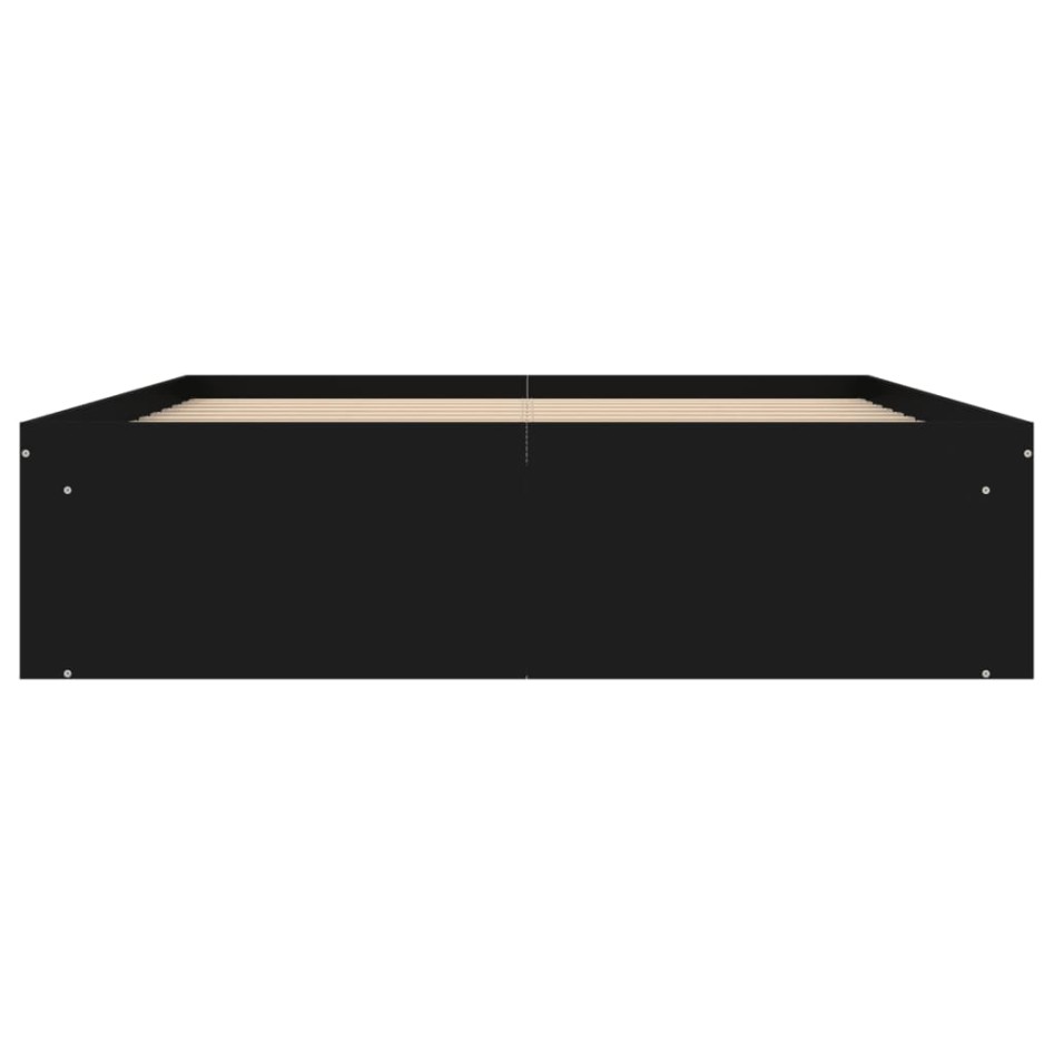 Estructura de cama doble sin colchón negro 135x190