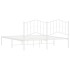 Estructura cama sin colchón con cabecero metal blanco