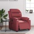 Sillón reclinable eléctrico de cuero sintético rojo