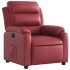 Sillón reclinable eléctrico de cuero sintético rojo